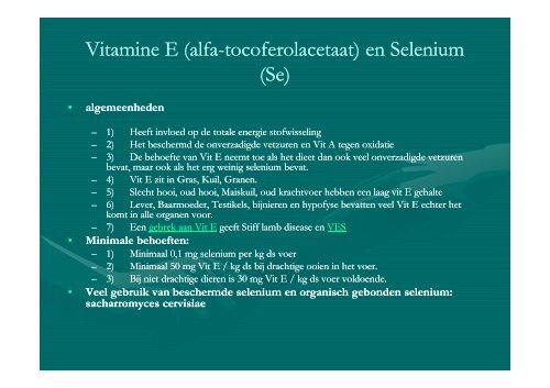 Vitaminen en mineralen bij schapen - Landelijke Gilden