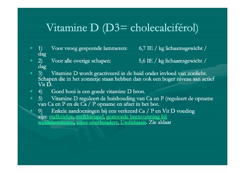 Vitaminen en mineralen bij schapen - Landelijke Gilden