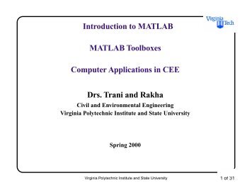 MATLAB Toolboxes - Air Transportation Systems Laboratory