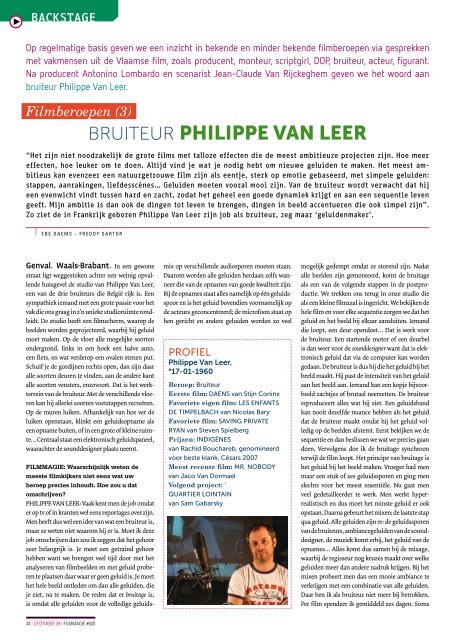 [PDF] Filmberoepen (3). Bruiteur Philippe Van Leer - Filmmagie