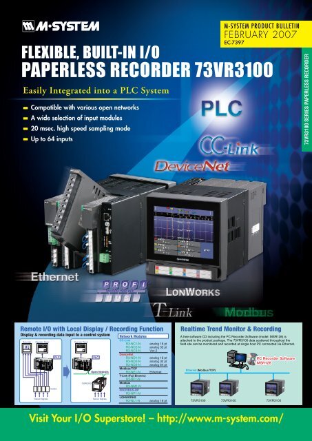 PAPERLESS RECORDER 73VR3100 - M-System