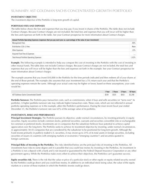 AST BlackRock Value Portfolio - Prudential Annuities