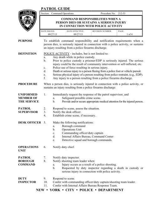 PATROL GUIDE