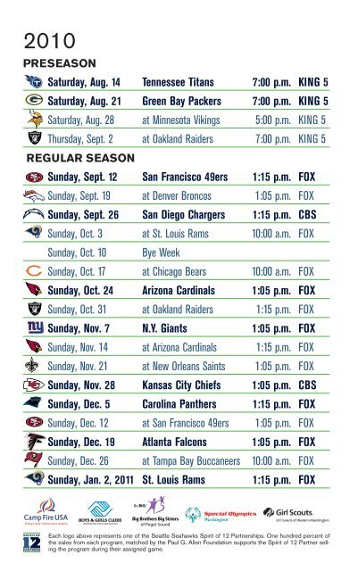 2010 MEDIA GUIDE - Seahawks Online Media Packet