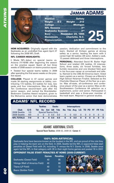 2010 MEDIA GUIDE - Seahawks Online Media Packet