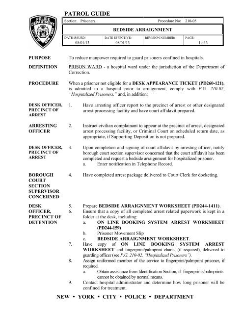 Patrol Order Format PATROL GUIDE