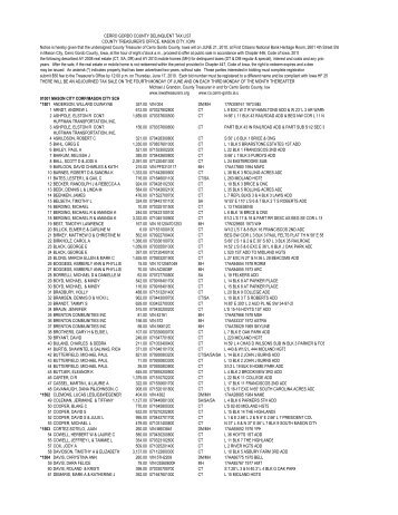 CERRO GORDO COUNTY DELINQUENT TAX LIST COUNTY ...