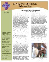 January 2013 Newsletter - Maison FortunÃ© Orphanage