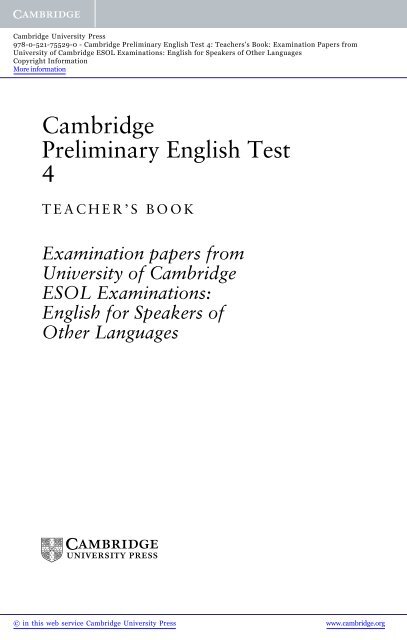 4 Cambridge Preliminary English Test - Assets - Cambridge ...