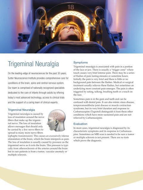 Sutter Neuroscience Trigeminal Neuralgia - Sutter Health ...