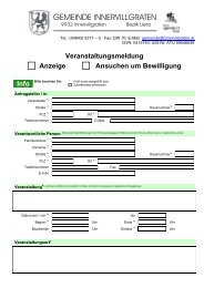 Veranstaltungsmeldung - Gemeinde Innervillgraten