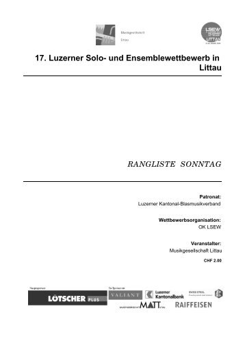 17. Luzerner Solo- und Ensemblewettbewerb in Littau - LSEW