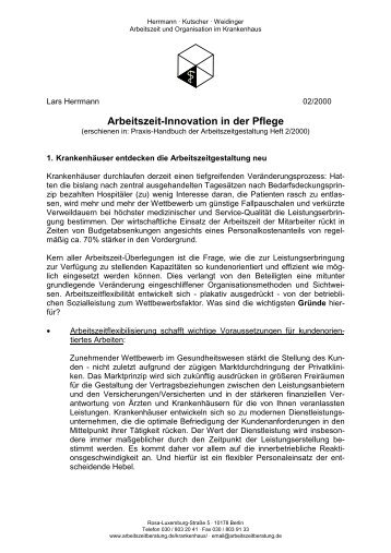 Arbeitszeit-Innovation in der Pflege - Arbeitszeitberatung Dr. Hoff ...