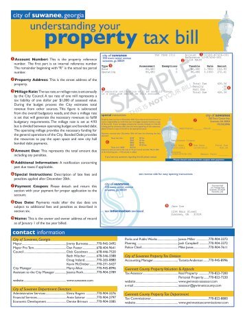 Understanding Your Property Tax Bill - Suwanee, Georgia