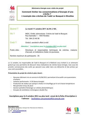 Inscriptions pour le 4 octobre 2011 au plus tard : envoi de la ... - unipso