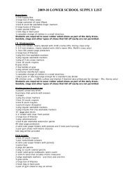 Lower School Supplies List 2013-2014 - Brownell-Talbot School