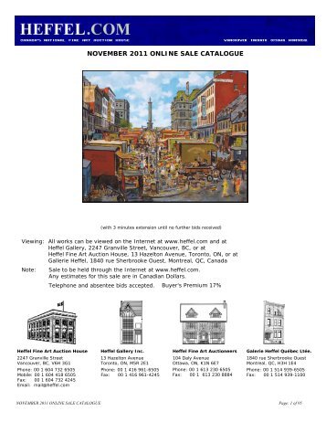 NOVEMBER 2011 ONLINE SALE CATALOGUE - Heffel