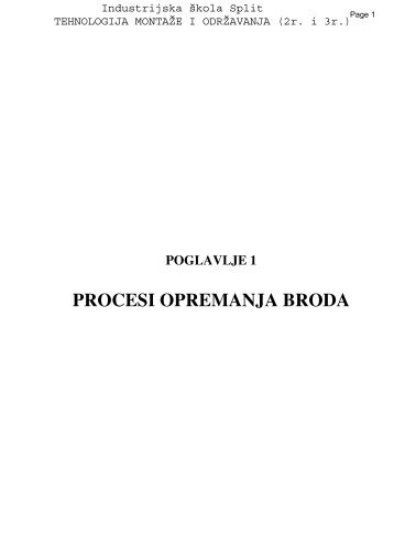 PROCESI OPREMANJA BRODA