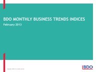 BDO Business Trends - February 2013 - Uk.com