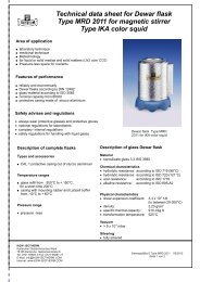Dewar flask Type MRD 2011 for magnetic stirrer - KGW Isotherm