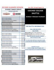 Cochise College Bus Summer Schedule - City of Douglas Arizona