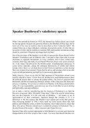 Speaker Boothroyd's valedictory speech