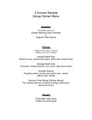Sample 3 Course Meal Menu - Riviera International Centre