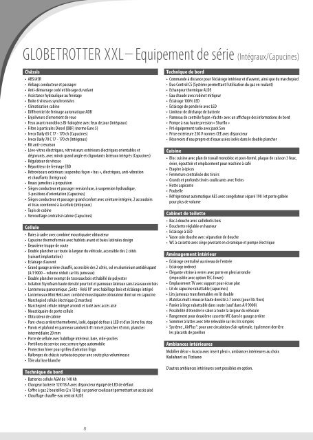 CarastÃƒÂ©ristiques techniques/ tarif camping-car - Dethleffs