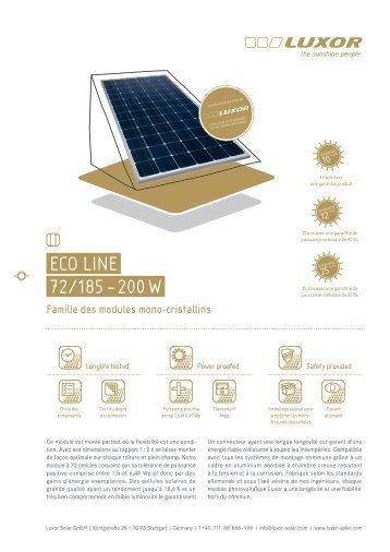 Eco linE 72/185 â 200 W - Luxor Solar