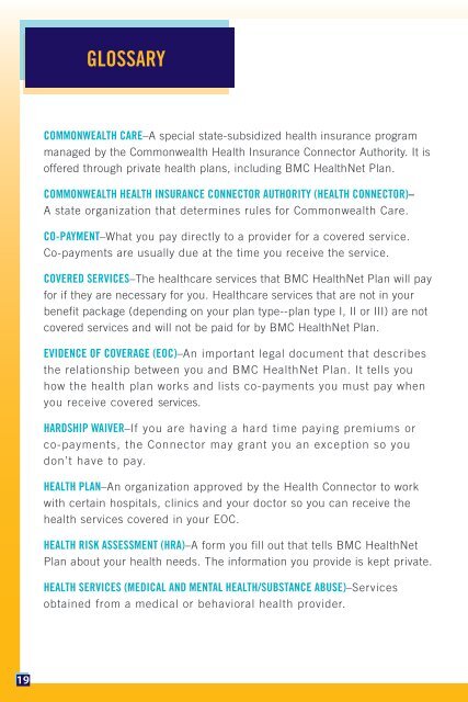 Commonwealth Care Member Guide - BMC HealthNet Plan