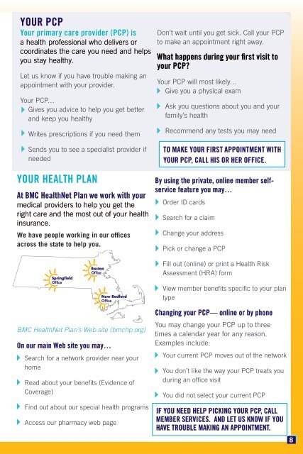 Commonwealth Care Member Guide - BMC HealthNet Plan