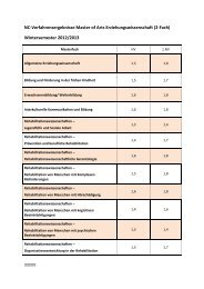 NC-Verfahrensergebnisse Master of Arts Erziehungswissenschaft (2 ...