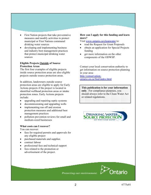 Ontario Drinking Water Stewardship Program. Protect ... - Ontario.ca