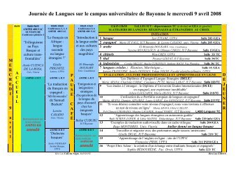 JournÃ©e de Langues sur le campus universitaire de ... - IUT Bayonne