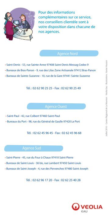 Agence Nord Agence Ouest Agence Sud - Veolia Eau Réunion