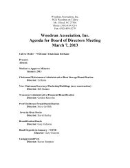 Woodrun Association, Inc. Agenda for Board of Directors Meeting ...