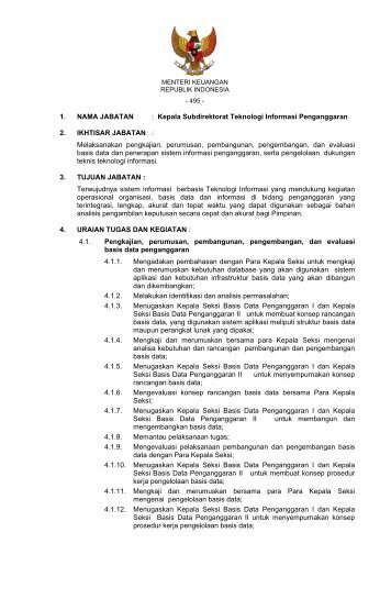 Kepala Subdirektorat Teknologi Informasi Penganggaran