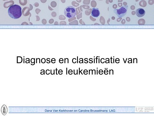 Diagnose en classificatie van acute leukemieÃ«n - UZ Leuven