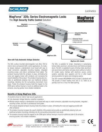 MagForceâ¢ 320+ Series Electromagnetic Locks - Security ...