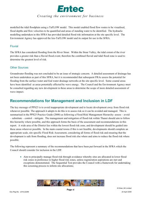 Strategic Flood Risk Assessment Report Volume 1 - Thanet District ...