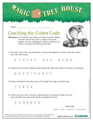 Cracking the Cobra Code - Magic Tree House