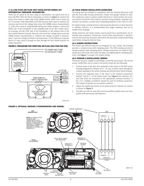 D4120 Duct Smoke Detector D4S Sensor ... - Fire-Lite Alarms