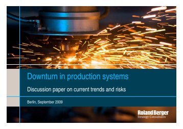 Downturn in production systems