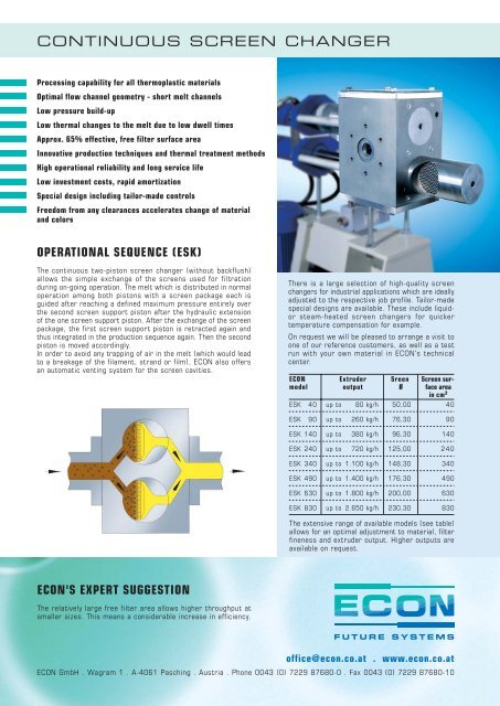 CONTINUOUS SCREEN CHANGER - Extrusionauxiliary.com