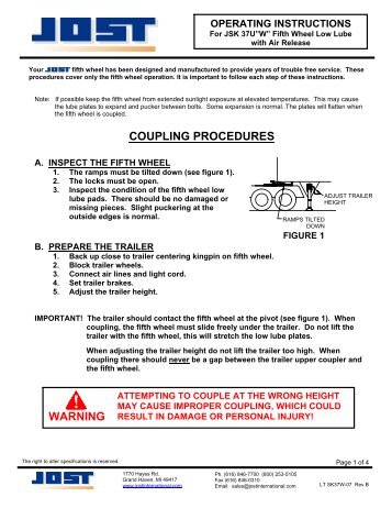 Operation Instructions with Air Release - JOST International