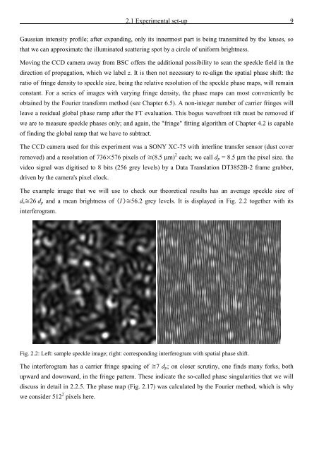 Application and Optimisation of the Spatial Phase Shifting ...