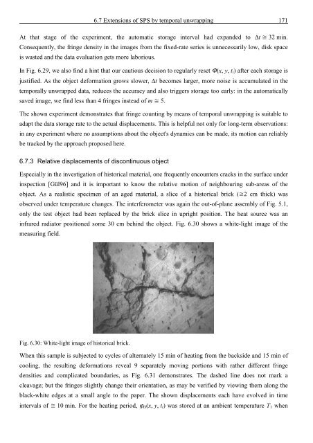 Application and Optimisation of the Spatial Phase Shifting ...