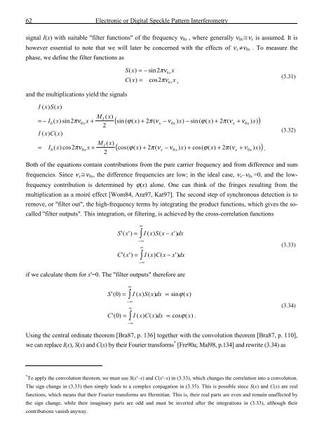 Application and Optimisation of the Spatial Phase Shifting ...