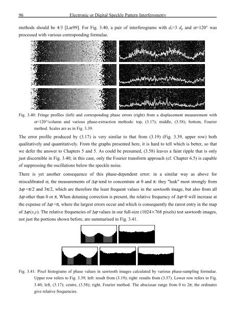 Application and Optimisation of the Spatial Phase Shifting ...