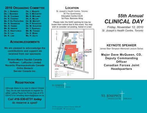 Clinical Day Brochure 2010 - St. Joseph's Health Centre Toronto